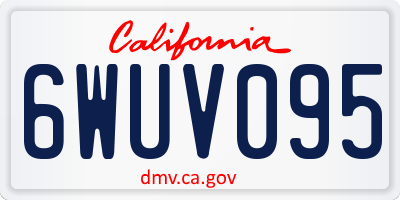 CA license plate 6WUV095