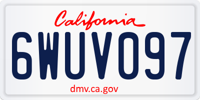 CA license plate 6WUV097