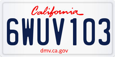 CA license plate 6WUV103