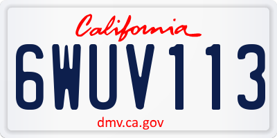CA license plate 6WUV113