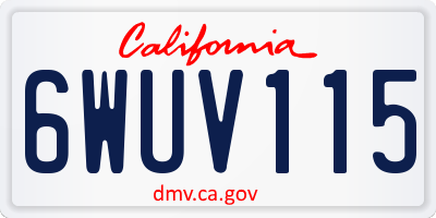 CA license plate 6WUV115