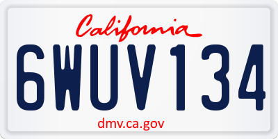 CA license plate 6WUV134