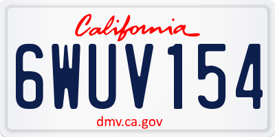 CA license plate 6WUV154
