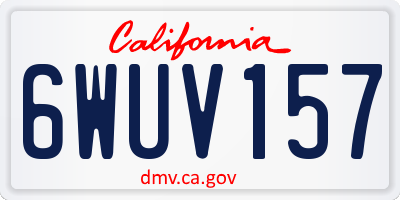 CA license plate 6WUV157