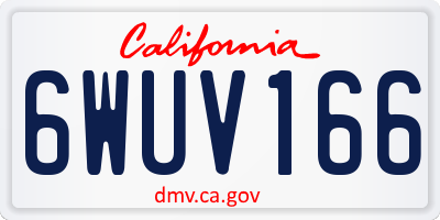 CA license plate 6WUV166