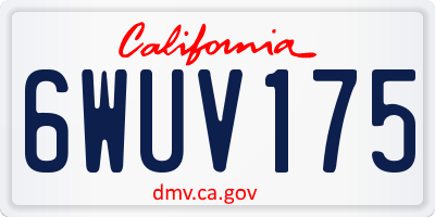CA license plate 6WUV175