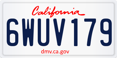 CA license plate 6WUV179