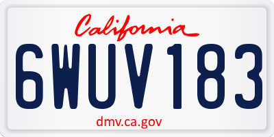 CA license plate 6WUV183