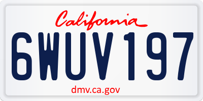 CA license plate 6WUV197