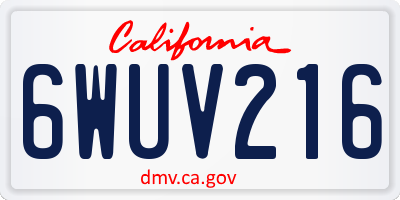 CA license plate 6WUV216
