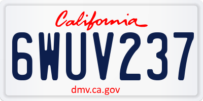 CA license plate 6WUV237