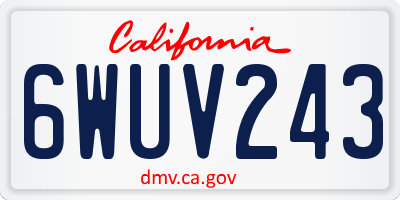 CA license plate 6WUV243