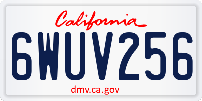 CA license plate 6WUV256