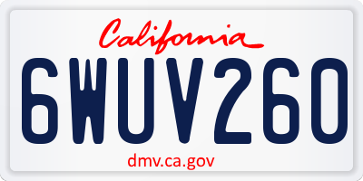CA license plate 6WUV260