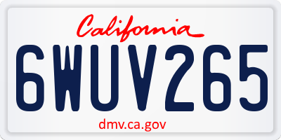 CA license plate 6WUV265