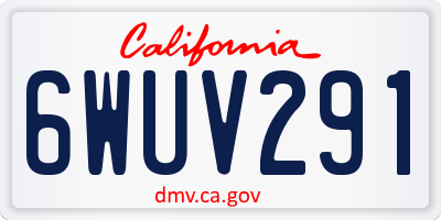 CA license plate 6WUV291