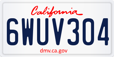 CA license plate 6WUV304