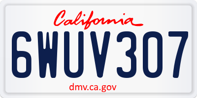 CA license plate 6WUV307