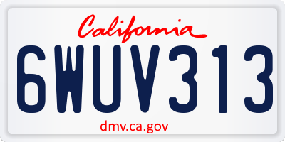 CA license plate 6WUV313