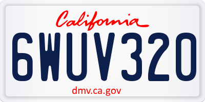 CA license plate 6WUV320
