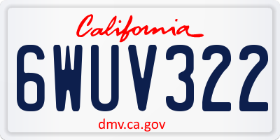 CA license plate 6WUV322