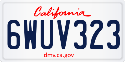 CA license plate 6WUV323