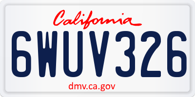CA license plate 6WUV326