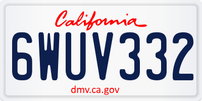 CA license plate 6WUV332