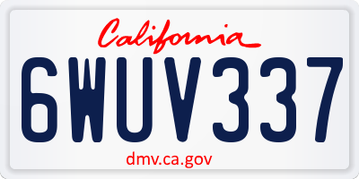 CA license plate 6WUV337