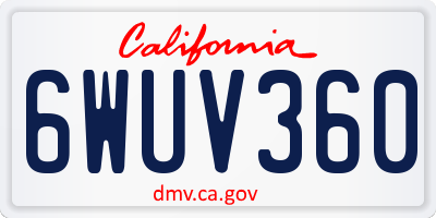 CA license plate 6WUV360
