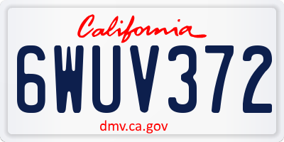 CA license plate 6WUV372