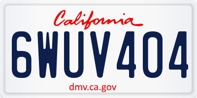 CA license plate 6WUV404