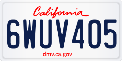 CA license plate 6WUV405