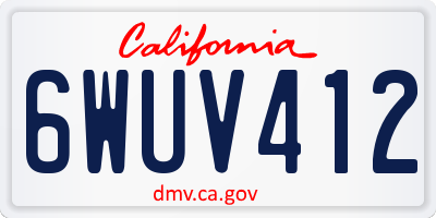 CA license plate 6WUV412