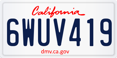 CA license plate 6WUV419