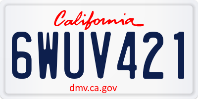CA license plate 6WUV421