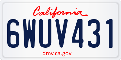 CA license plate 6WUV431
