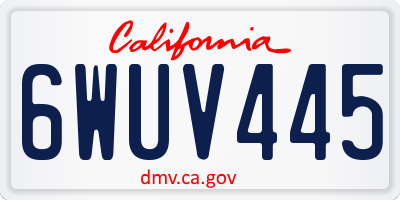 CA license plate 6WUV445