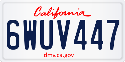 CA license plate 6WUV447