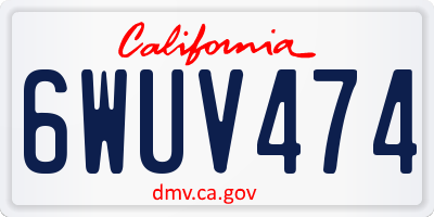 CA license plate 6WUV474