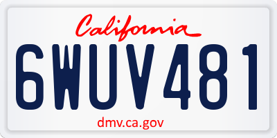 CA license plate 6WUV481