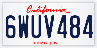 CA license plate 6WUV484