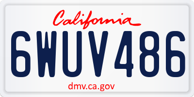 CA license plate 6WUV486