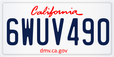 CA license plate 6WUV490
