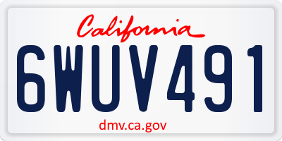 CA license plate 6WUV491