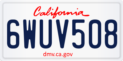 CA license plate 6WUV508