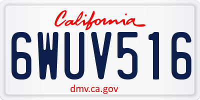 CA license plate 6WUV516