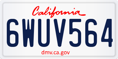 CA license plate 6WUV564