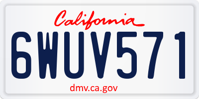 CA license plate 6WUV571