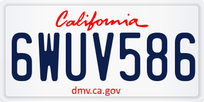 CA license plate 6WUV586